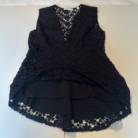 A.L.C. Lace Sleeveless V Neck Black Benni Top - Size 2 - Picture 9 of 15